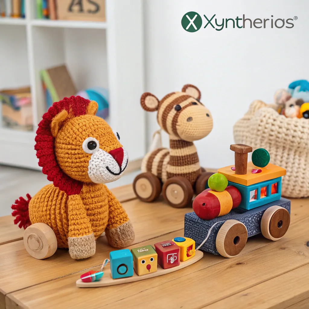 Illustration of handmade toys at XYNTHERIOS